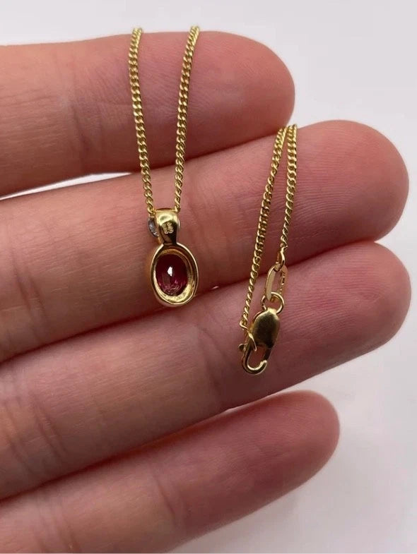 18ct Solid Gold ruby necklace