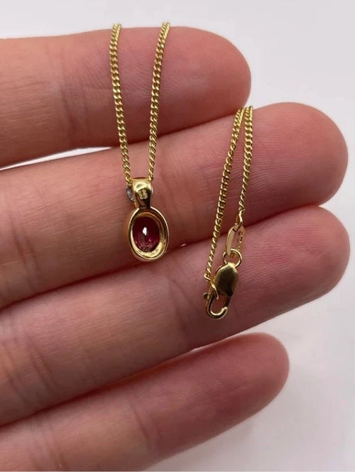 18ct Solid Gold ruby necklace